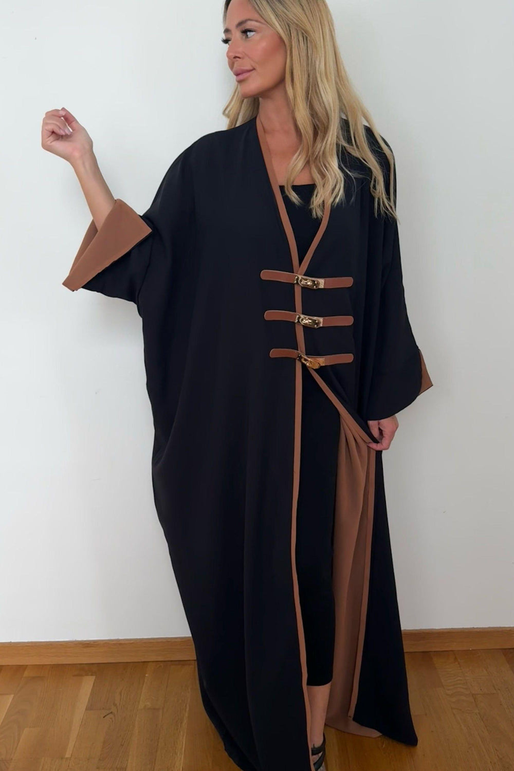 Chique Zwarte Kimono Abaya